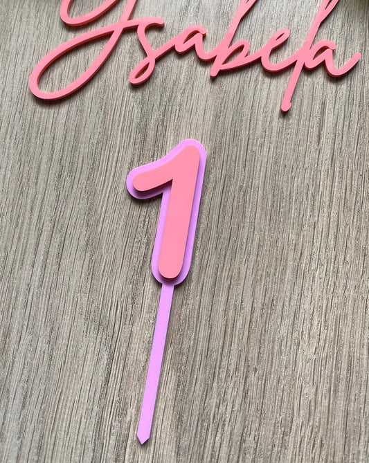 2 Layer 'Number' Acrylic Cake Topper (Medium)