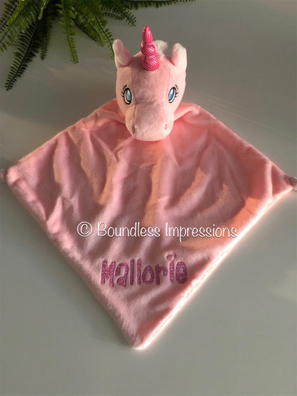 Personalised Security Blanket - Unicorn (Pink)