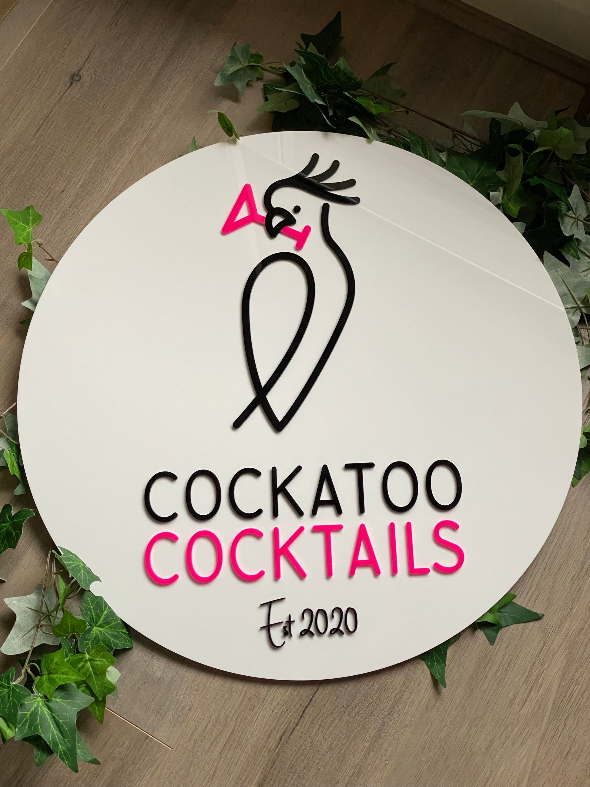 50cm Business Round/ Circular Acrylic Signage – CocoCraftsUK