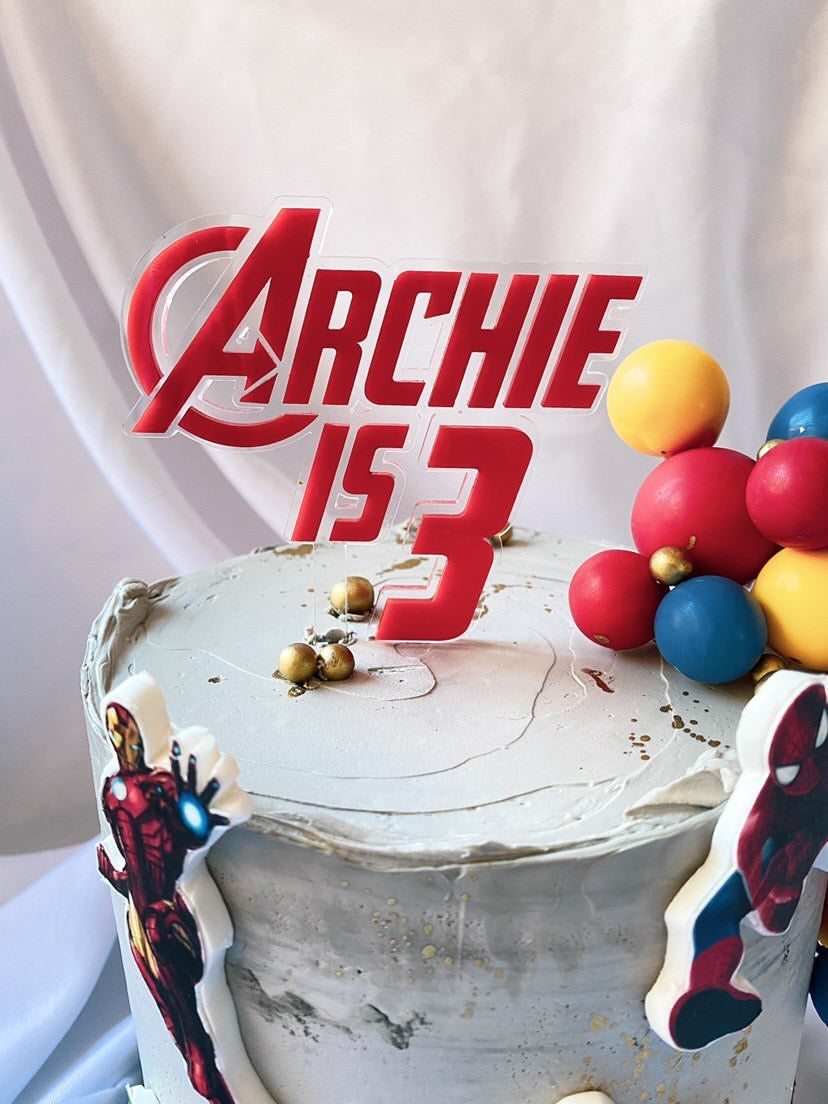 Large 2 Layer Acrylic Cake Topper (15cm)