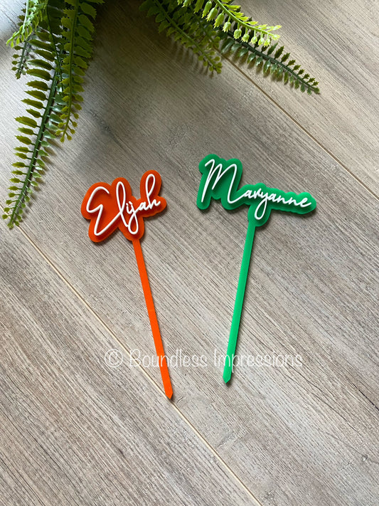 Mini 2 Layer Acrylic Cake Topper (8cm)