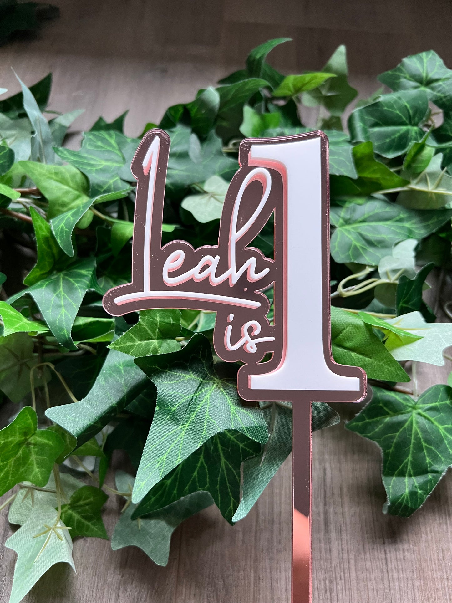 Name/Number Medium 2 Layer Acrylic Cake Topper (11cm)