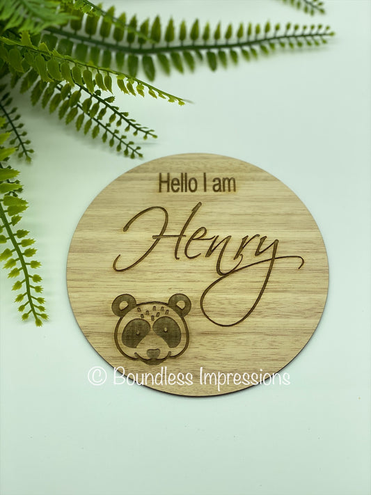 "Hello I'm" Birth Announcement Plaque