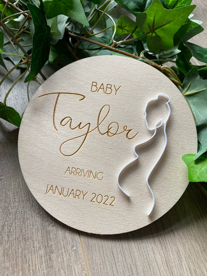 Pregnancy Announcement Plaque - 3D Art
