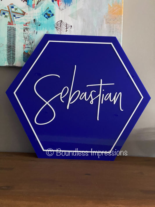 Hexagon Acrylic Sign/Plaque