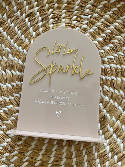 Acrylic Arch Table Sign with Acryic Stand