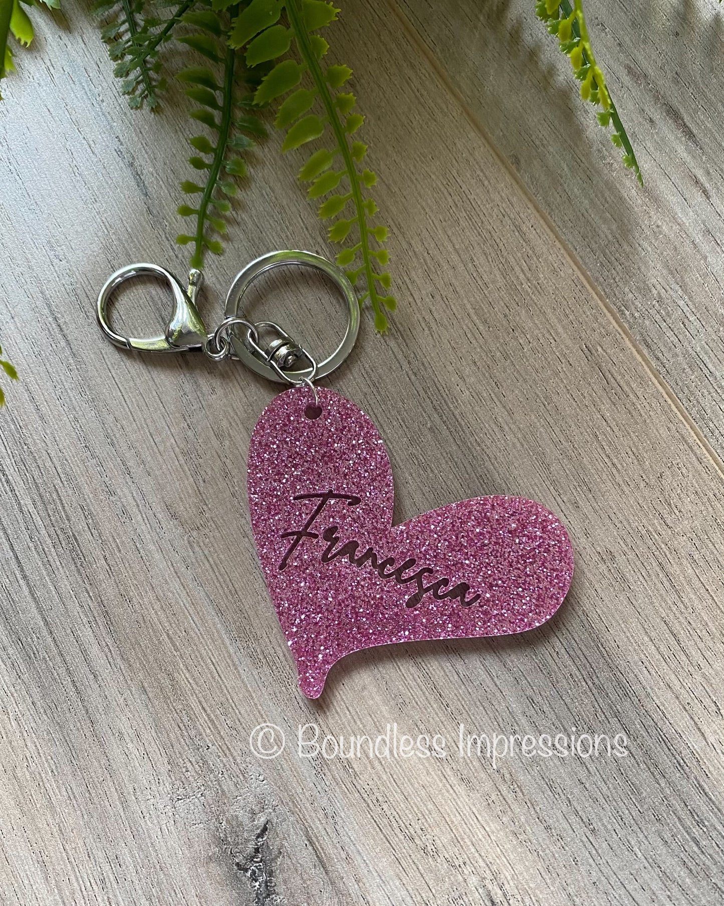 Personalised Acrylic Heart Keyring