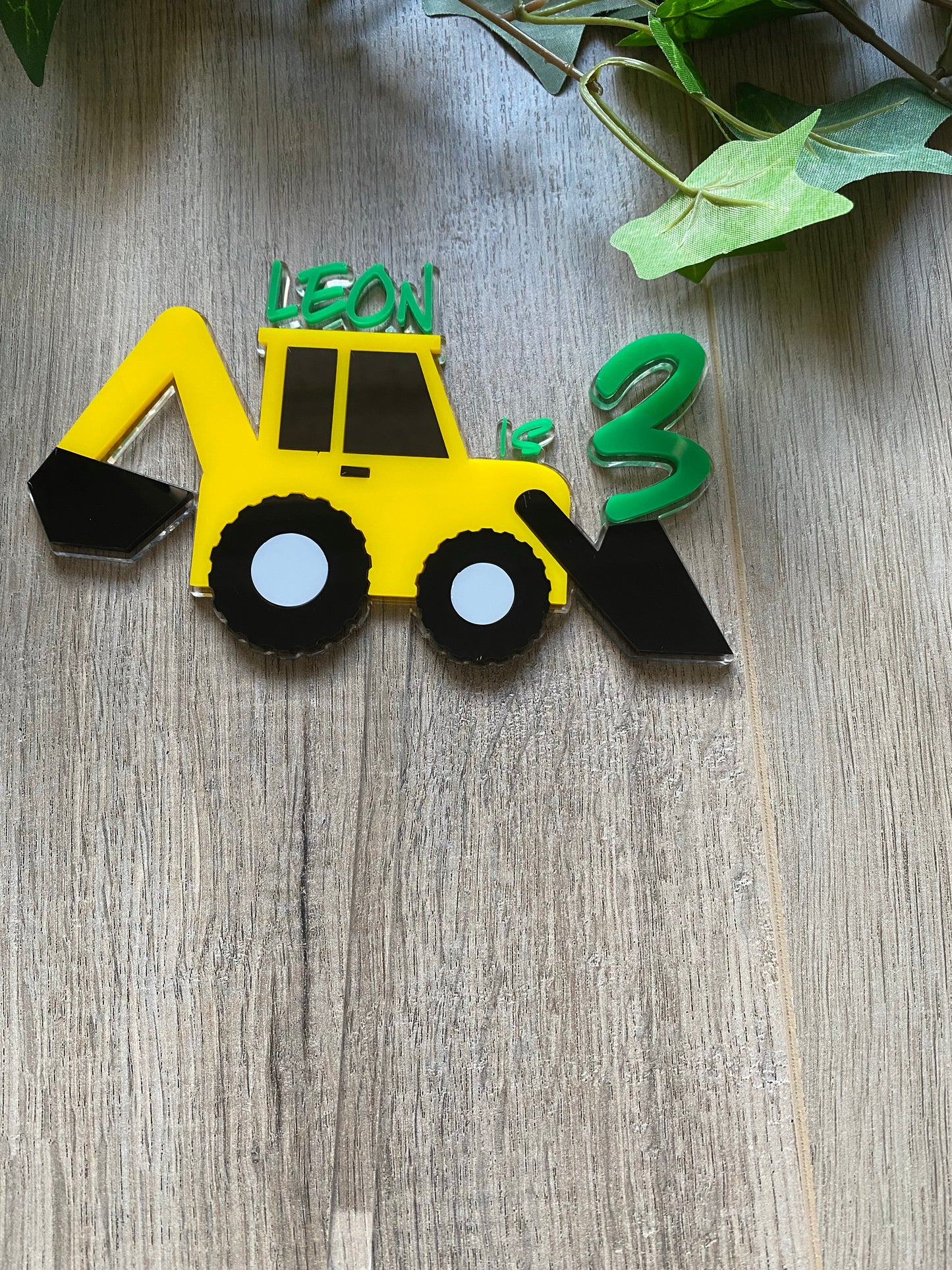 Double Layer Acrylic 'Tractor' Cake Topper