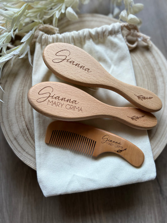Personalised Baby Hair Brush/Comb Set