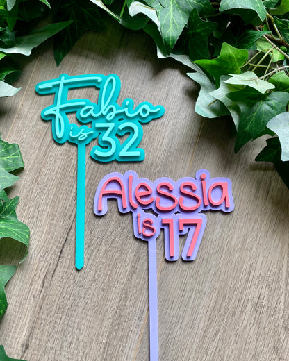 Colour Pop 'Name & Age' Cake Topper