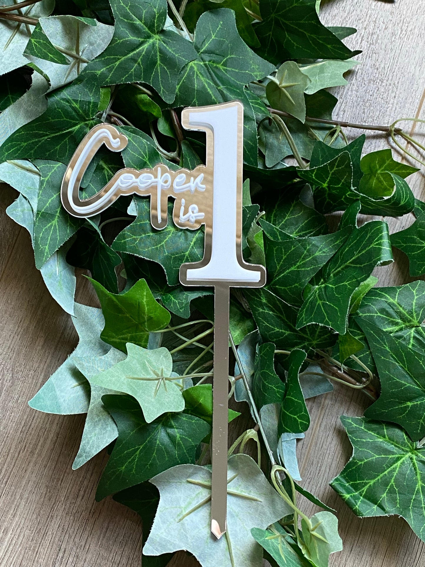 Name/Number Medium 2 Layer Acrylic Cake Topper (11cm)