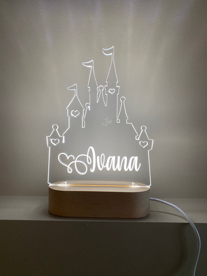 Personalised Cut Out Night Lights - Beech (White Light)