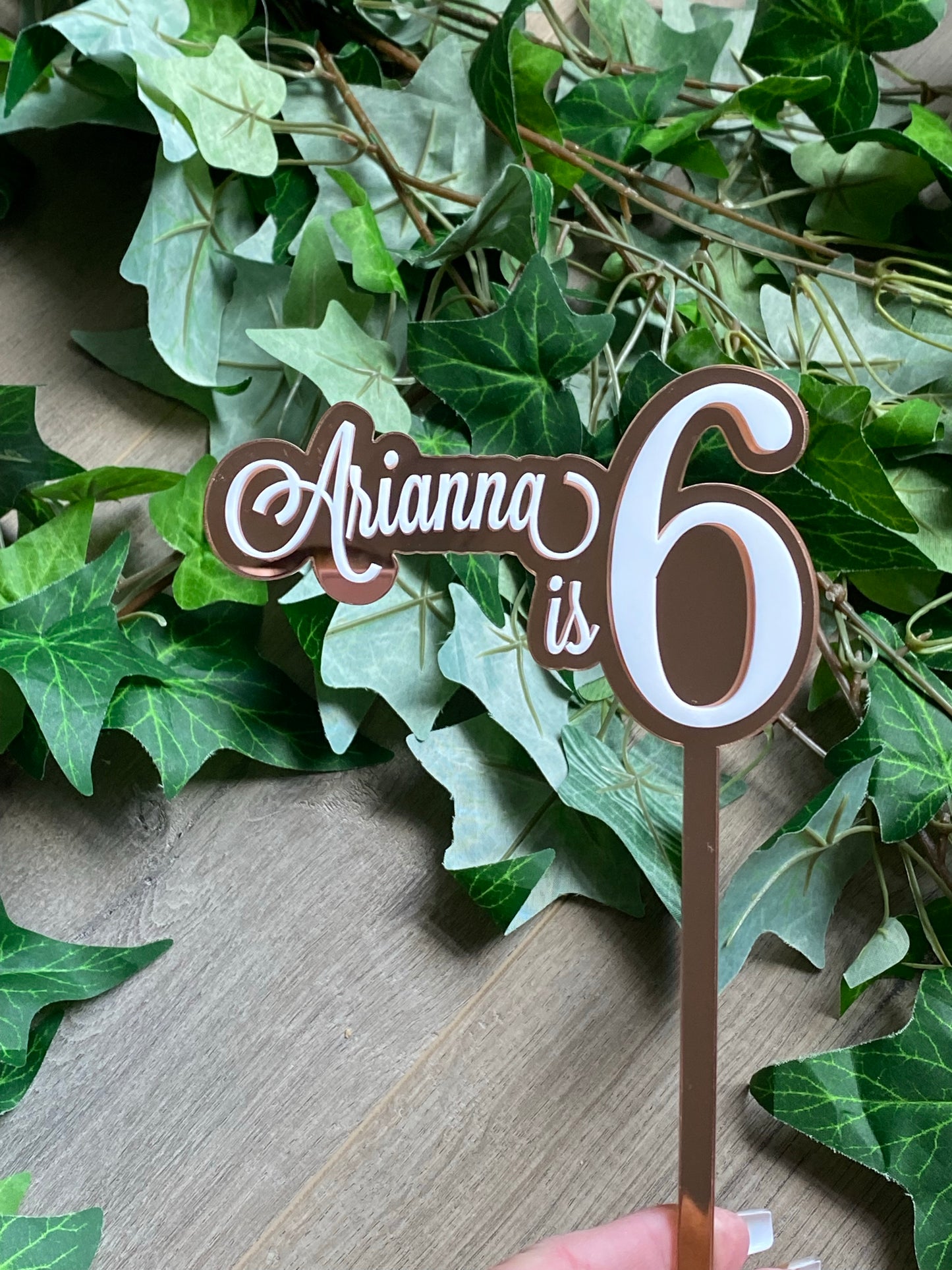 Name/Number Medium 2 Layer Acrylic Cake Topper (11cm)