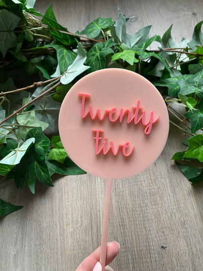 Round 2 Layer Acrylic Cake Topper