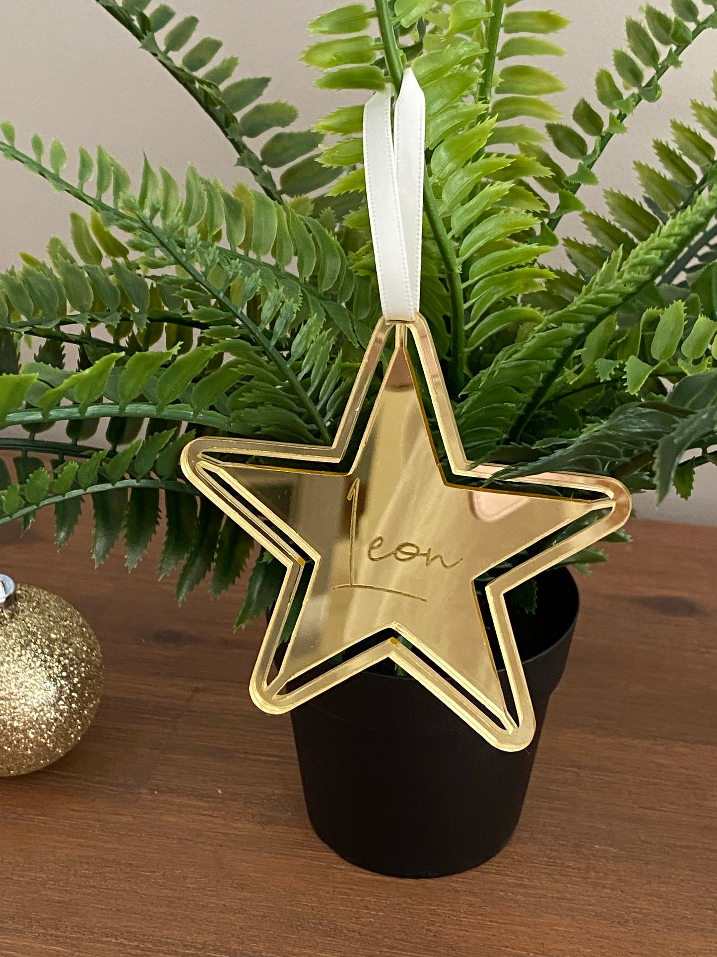 Engraved Star Christmas Ornament