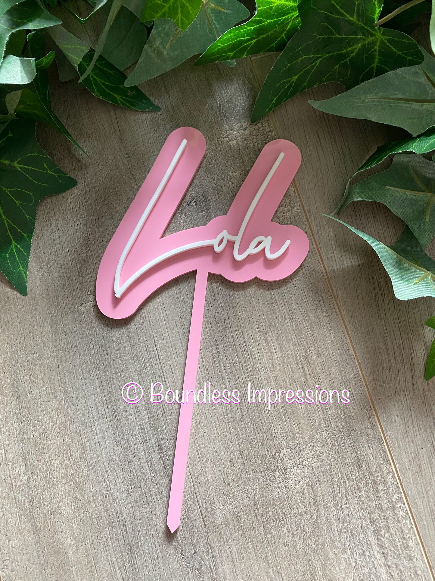 Medium 2 Layer Acrylic Cake Topper (12cm)