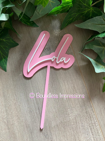 Medium 2 Layer Acrylic Cake Topper (12cm)