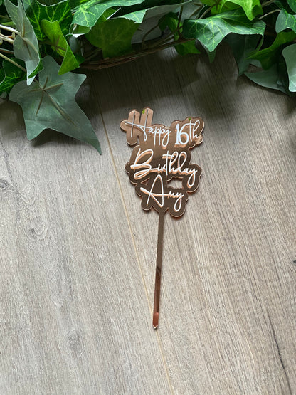 Medium 2 Layer Acrylic Cake Topper (12cm)