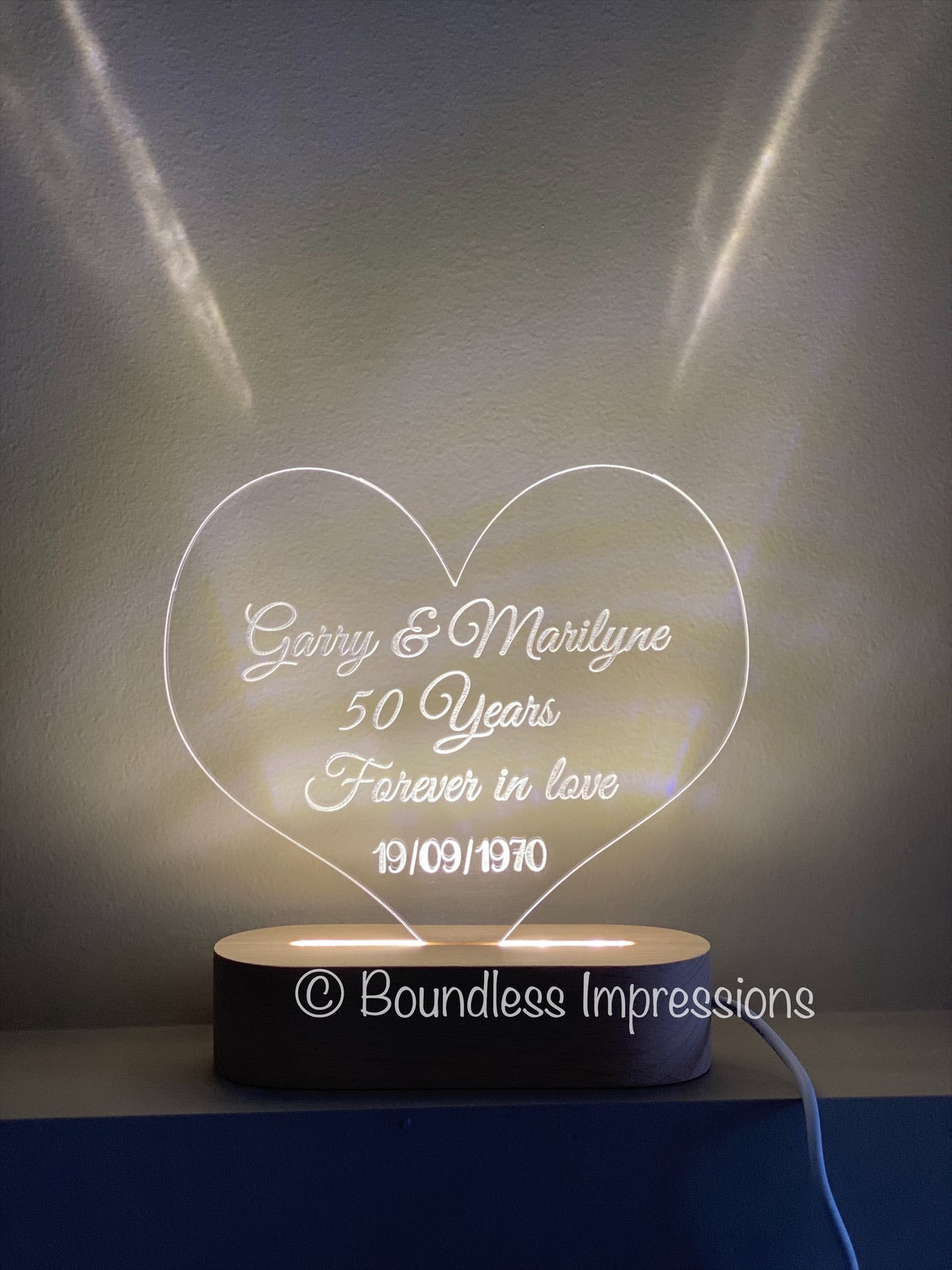 Personalised Cut Out Night Lights - Beech (White Light)