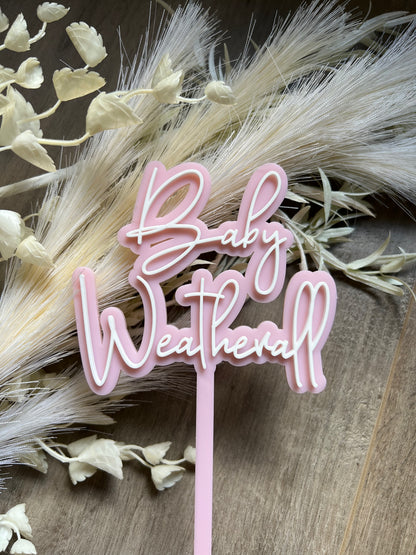 Large 2 Layer Acrylic Cake Topper (15cm)