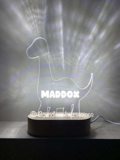 Personalised Cut Out Night Lights - Beech (White Light)