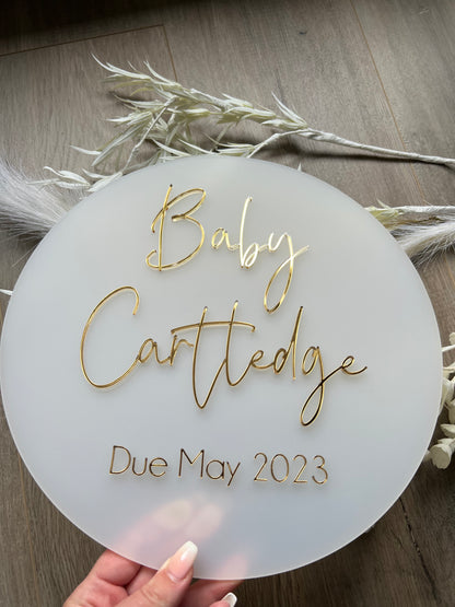 3D Acrylic Baby Announcement Plaque