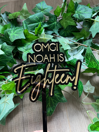 Large 2 Layer Acrylic Cake Topper (15cm)