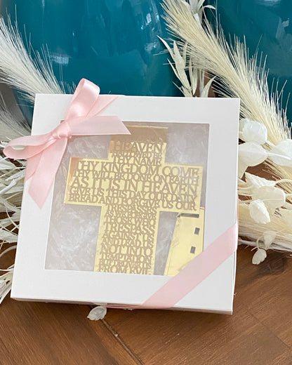 Boxed Mini Engraved ‘Our Father’ Crosses (Minimum 10)