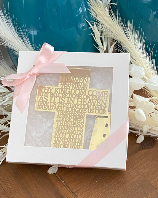 Boxed Mini Engraved ‘Our Father’ Crosses (Minimum 10)