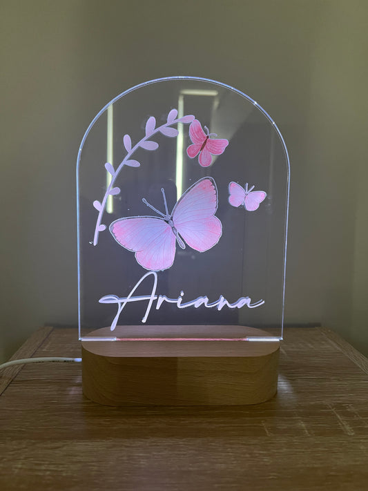 Personalised Arch Night Light - Printed Butterfly
