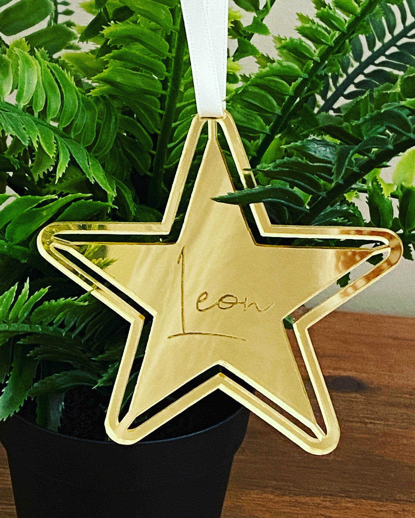 Engraved Star Christmas Ornament