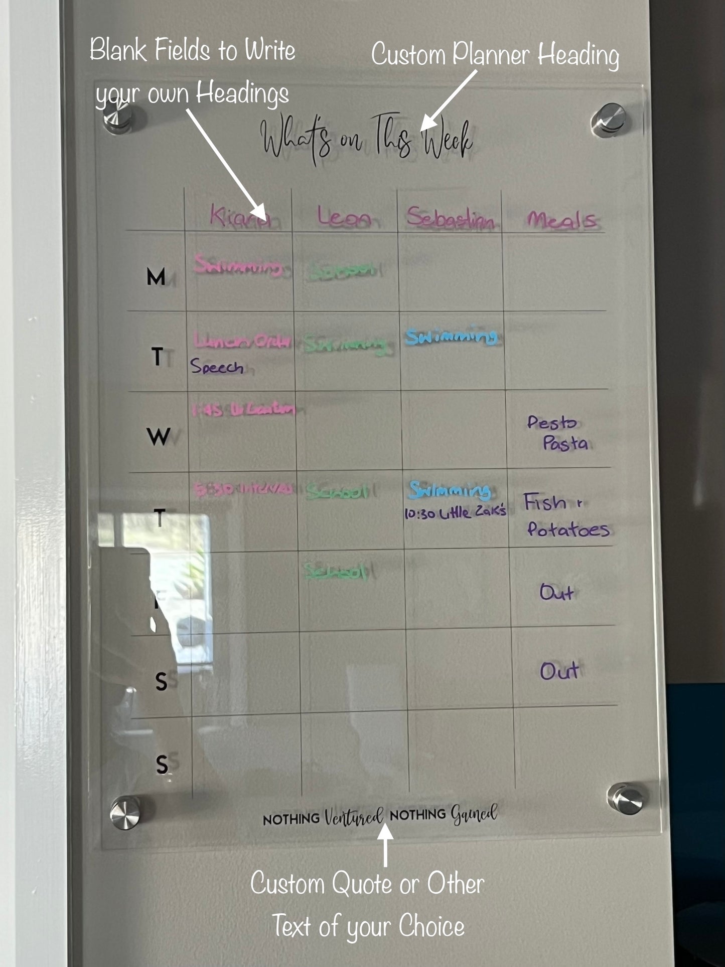 Custom Weekly Wall Planner