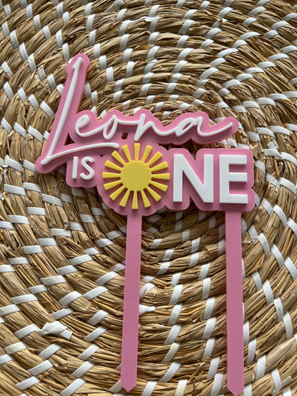 2 Layer Acrylic Sun Cake Topper
