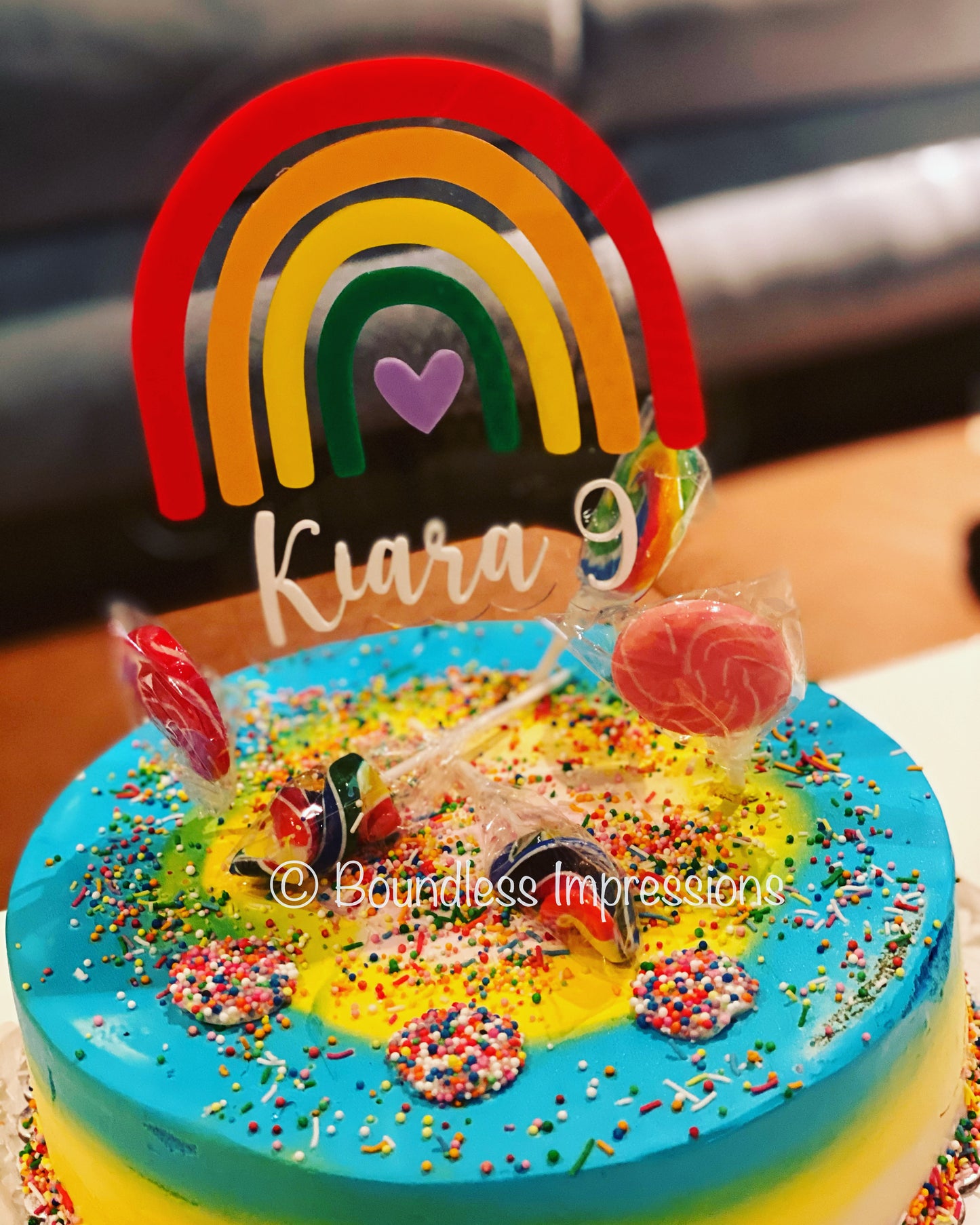 Floating Rainbow Acrylic Cake Topper