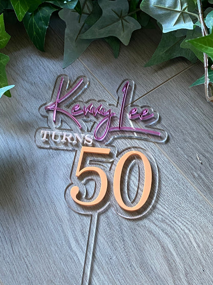 Large 2 Layer Acrylic Cake Topper (15cm)