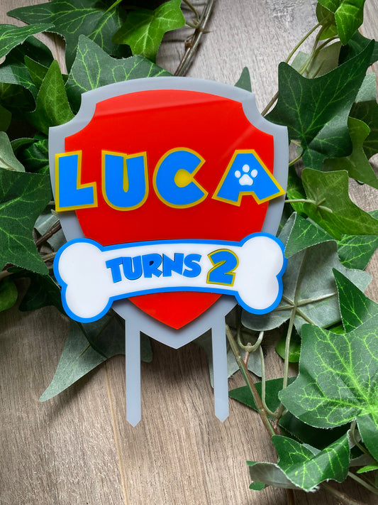 Personalised Paw Patrol Cake Topper