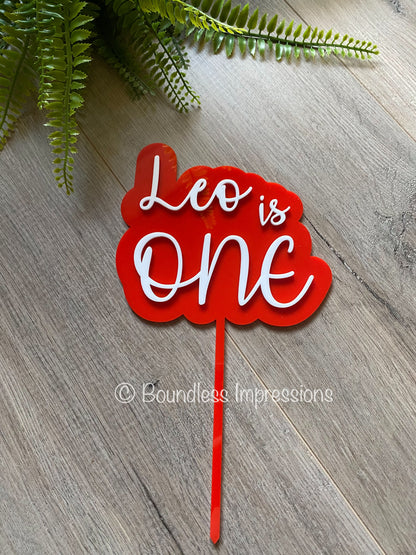 Large 2 Layer Acrylic Cake Topper (15cm)