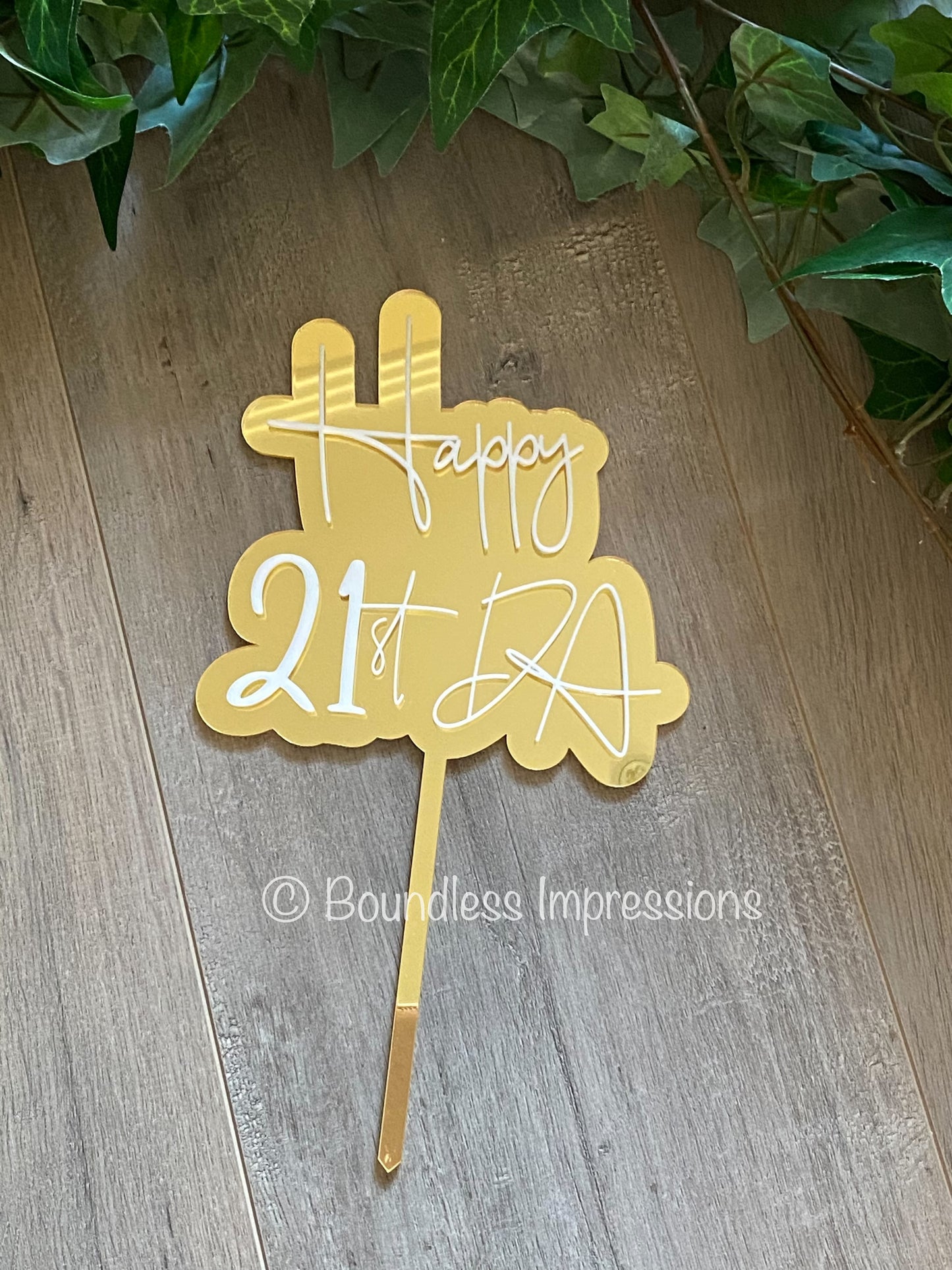 Large 2 Layer Acrylic Cake Topper (15cm)