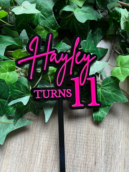 Large 2 Layer Acrylic Cake Topper (15cm)