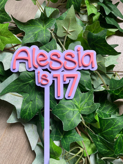 Colour Pop 'Name & Age' Cake Topper