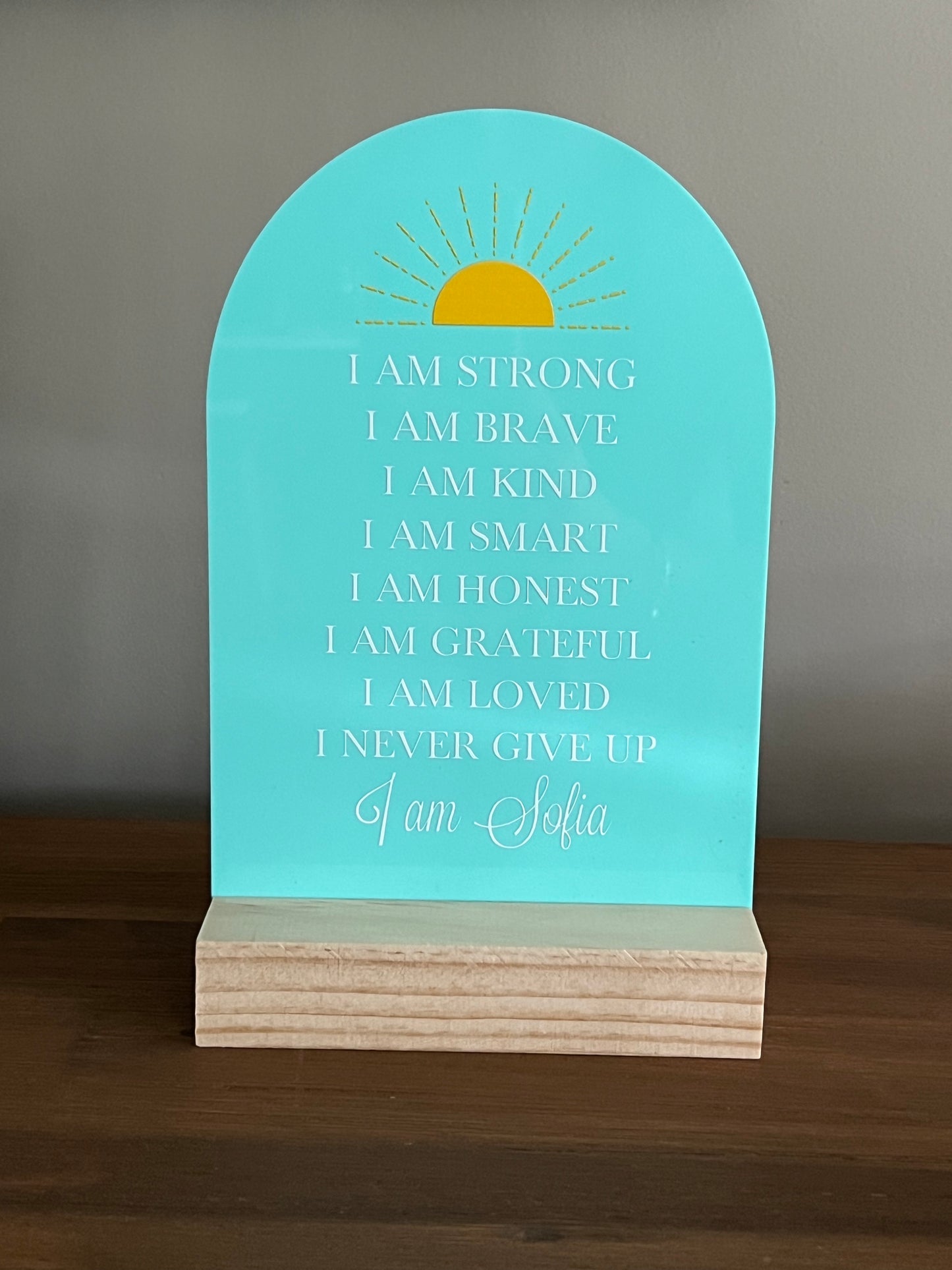Personalised Arch Affirmation Plaque
