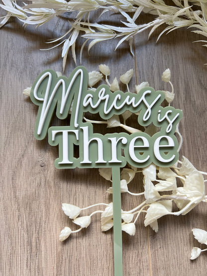 Large 2 Layer Acrylic Cake Topper (15cm)