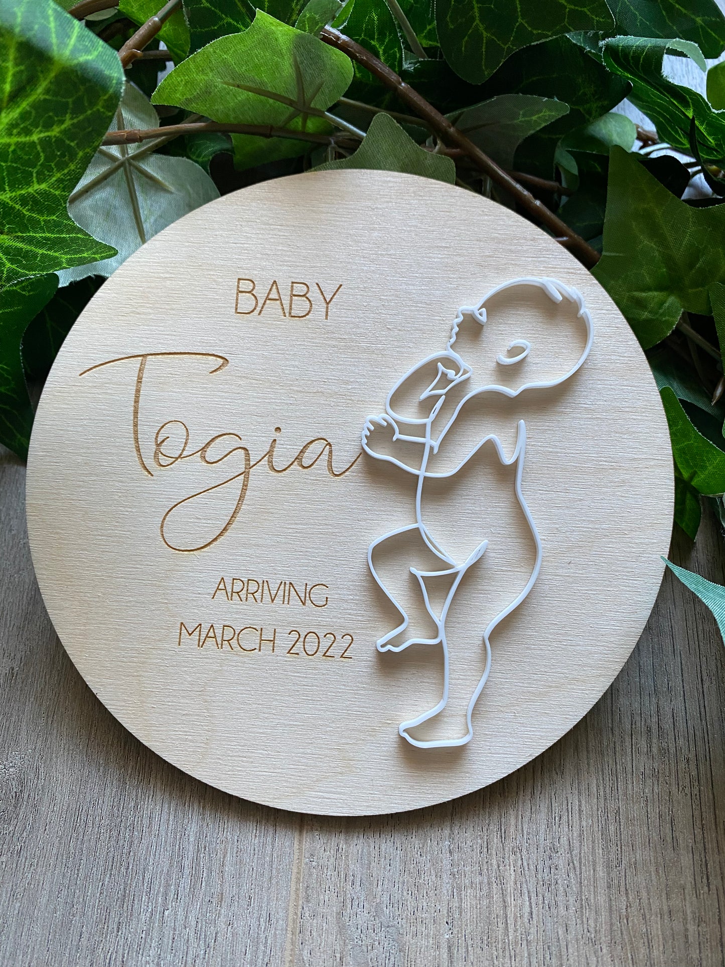 Baby Announcement Plaque - 3D Art