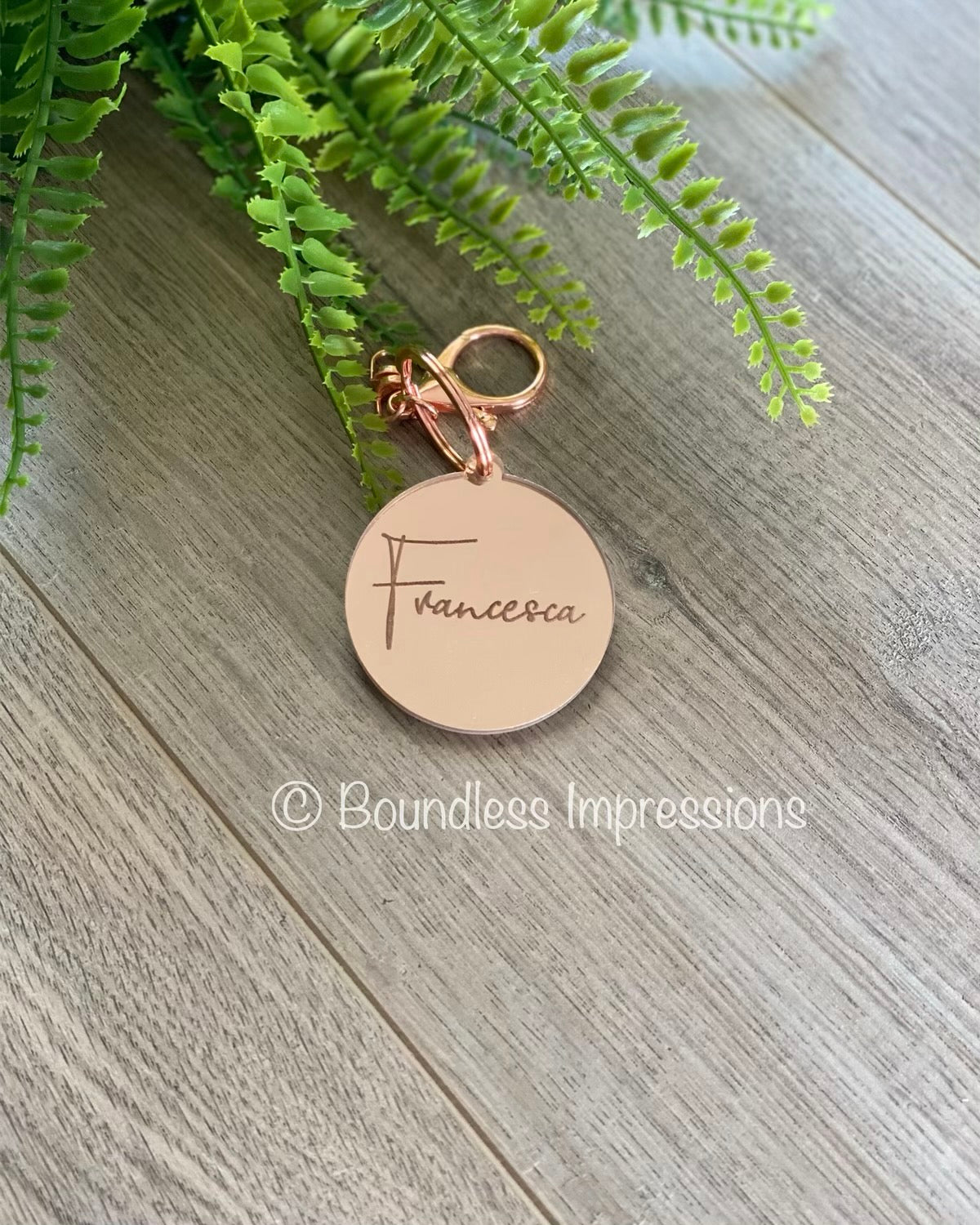 Engraved Mirror Acrylic Keyring