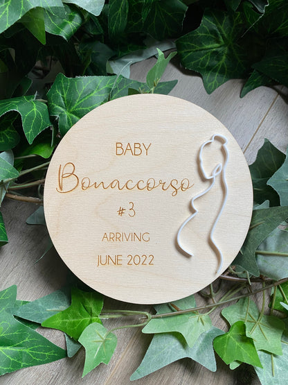 Pregnancy Announcement Plaque - 3D Art
