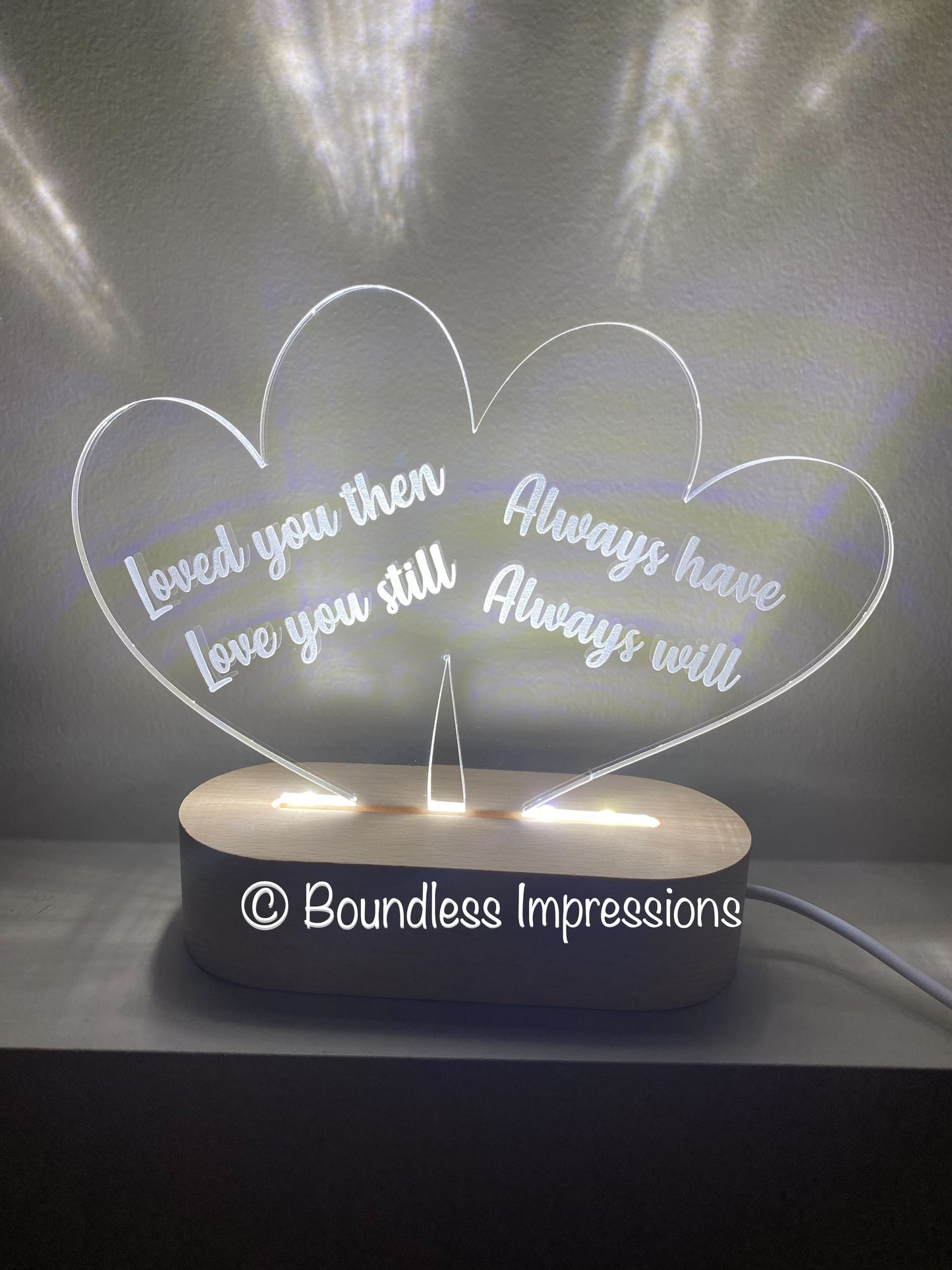 Personalised Cut Out Night Lights - Beech (White Light)