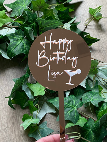 Round 2 Layer Acrylic Cake Topper