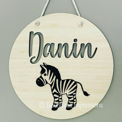 Hanging Round 3D Sign for Kids