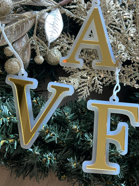 3D Initial Christmas Tree Ornament