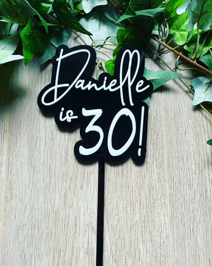 Large 2 Layer Acrylic Cake Topper (15cm)